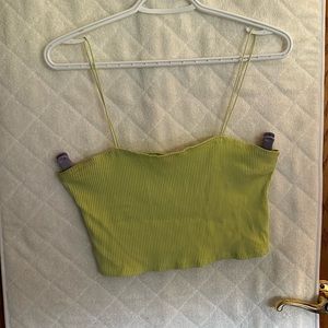 H&M Green Crop Top, Size Large